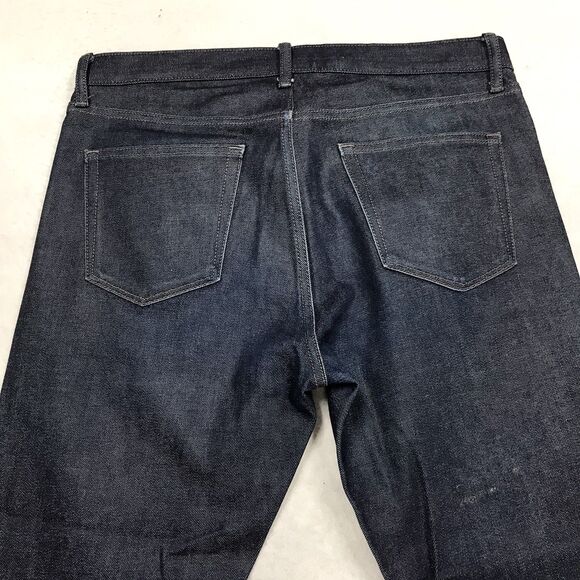 UNIQLO Selvedge Jeans Men 33x27 (33/34 tag) Crop Fray Dark Kaihara Raw Wash Slim - Picture 5 of 16